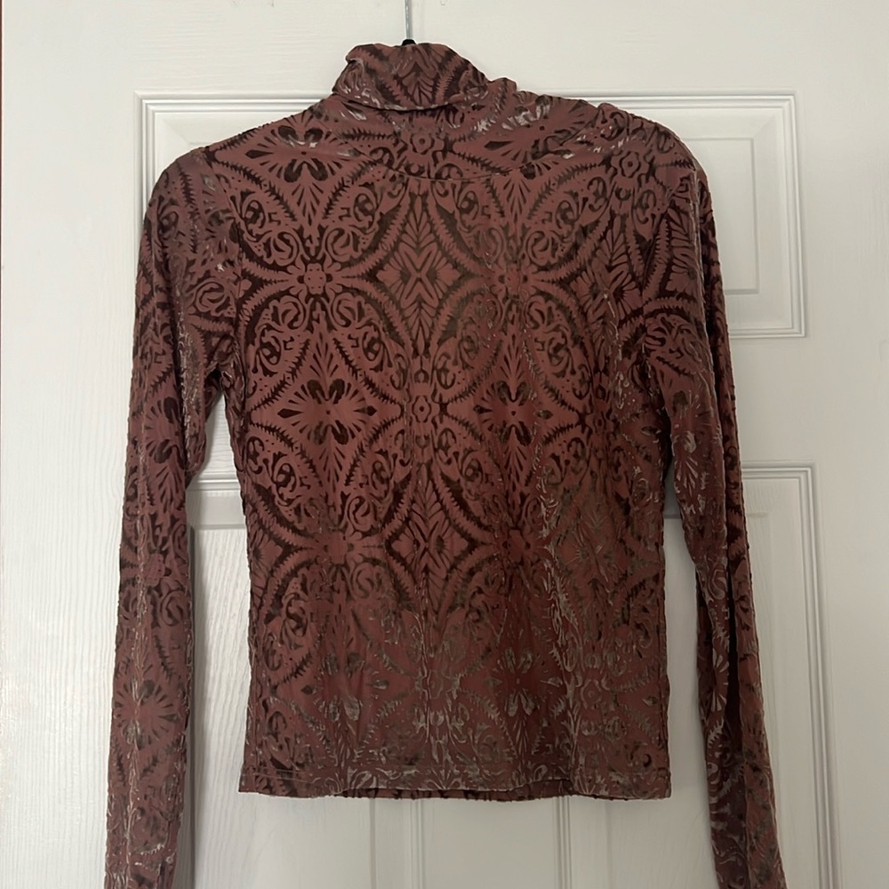 Pink Lily mock neck long sleeve shirt